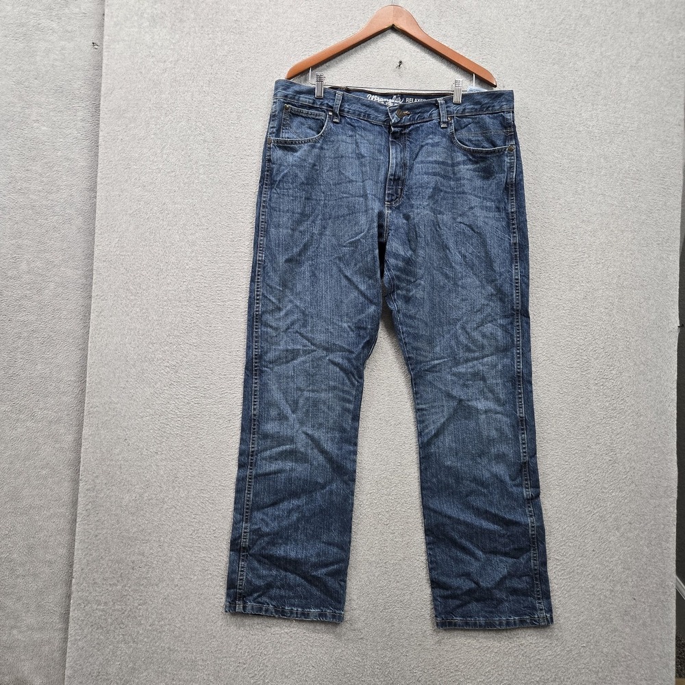 Wrangler Men Jeans 38X32 Blue Denim Retro Bootcut Relaxed 31" Inseam